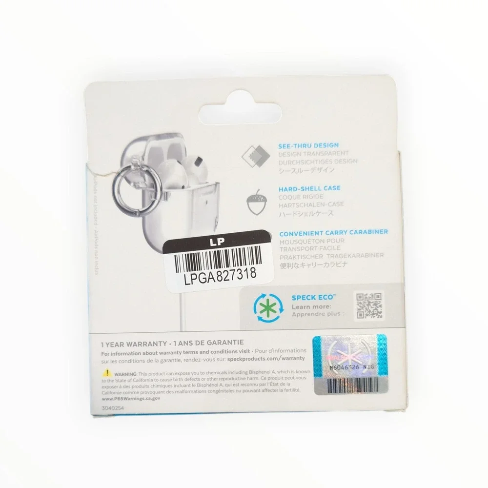 F3-O Speck Presidio Clear Hard-Shell Case for‎ AirPods Pro (1st & 2nd Gen)